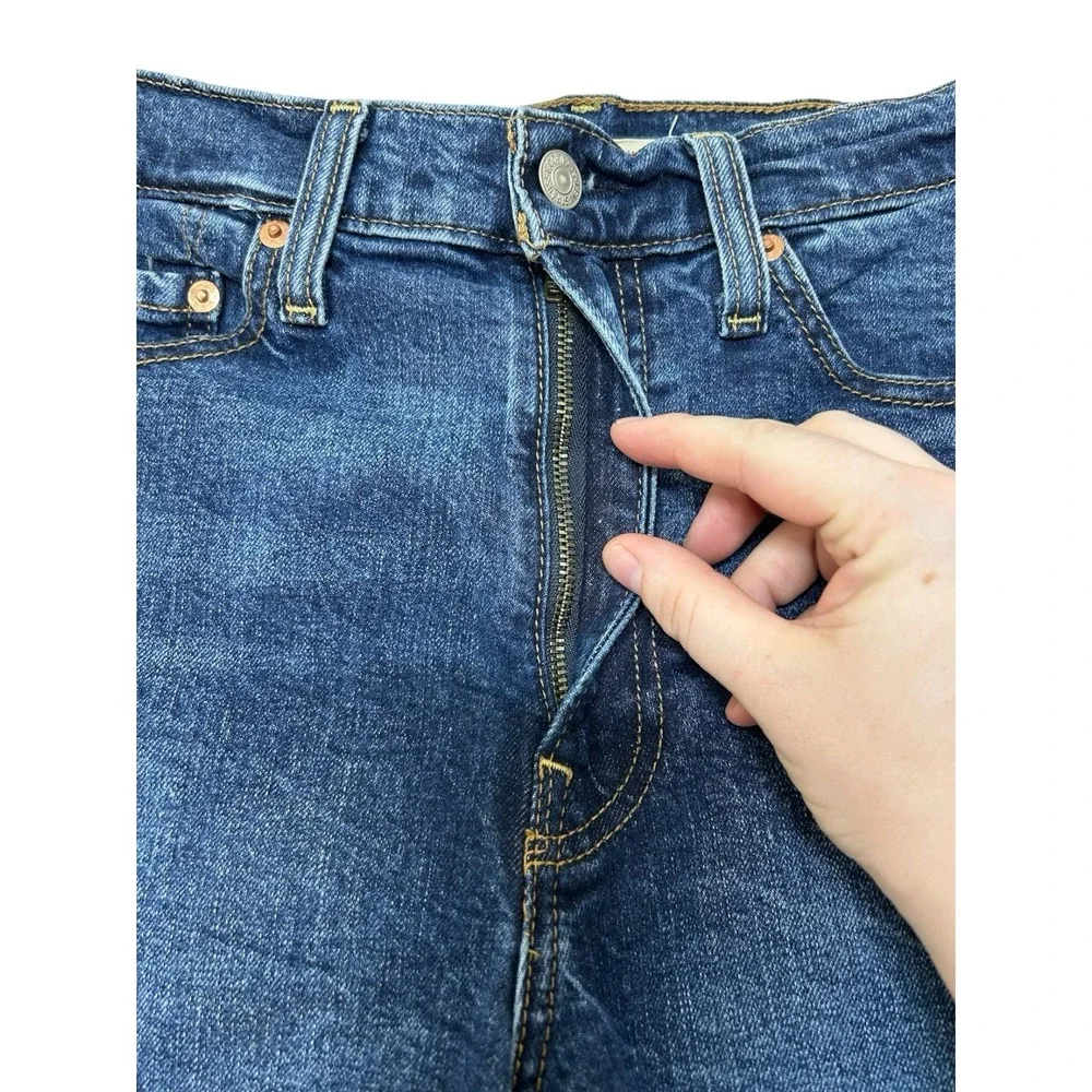 Levi's Women's 26 Premium Ribcage Bermuda Denim Shorts High Rise Medium Wash